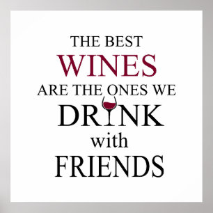 Poster citation de vin drôle pour les amis