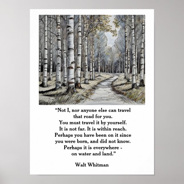 Poster Citation de Walt Whitman —la route que nous emprun (Devant)