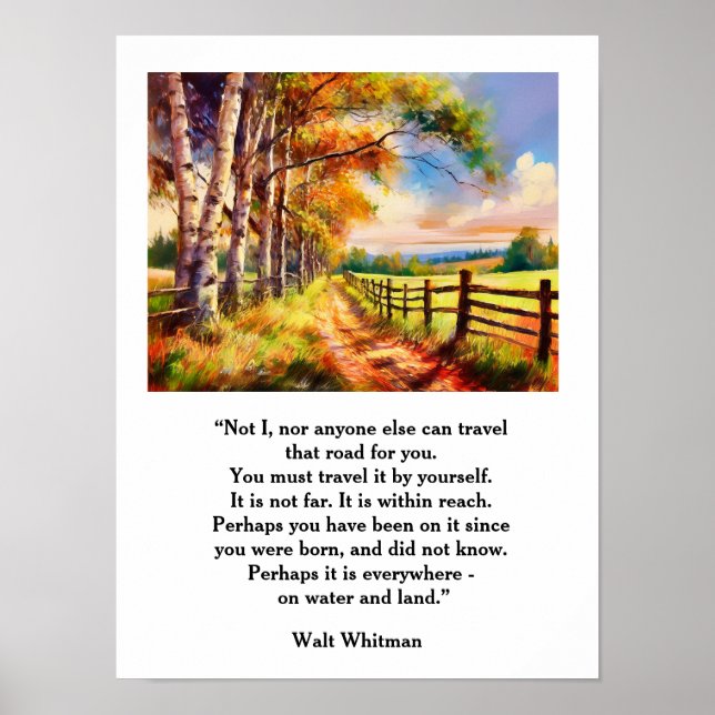 Poster Citation de Walt Whitman —la route que nous emprun (Devant)