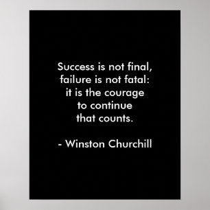 Poster Citation de Winston Churchill ; succès
