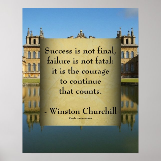 Poster Citation de Winston Churchill; Succès Palais Blenh (Devant)