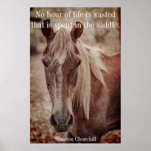 Poster Citation de Winston Churchill sur Horses Wall Art