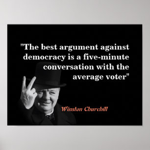 Poster Citation De Winston Churchill Sur La Démocratie