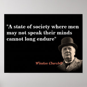 Poster Citation De Winston Churchill Sur La Liberté D'Exp