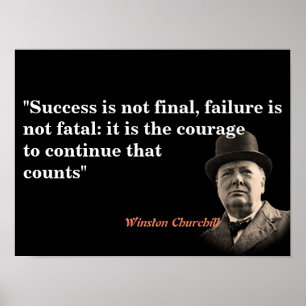 Poster Citation De Winston Churchill Sur Le Courage