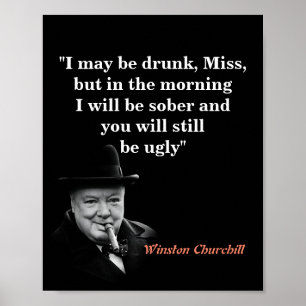 Poster Citation de Winston Churchill sur le fait d'être i