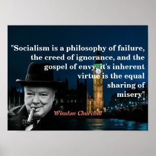 Poster Citation de Winston Churchill sur le socialisme