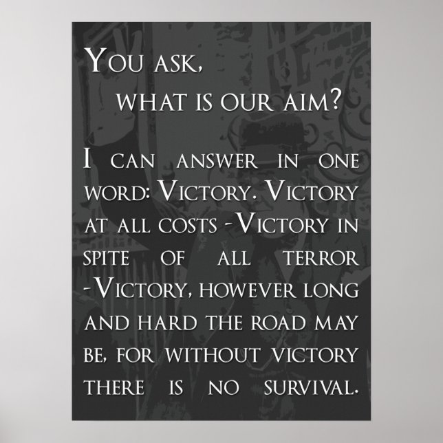 Poster Citation de Winston Churchill - Victoire (Devant)