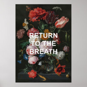 Poster Citation De Yoga De Beathing Mindful + Peinture Fl