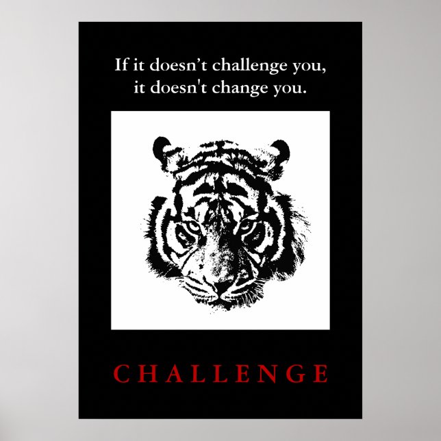 Poster Citation Défi Motivationnel Du Tigre Sauvage (Devant)