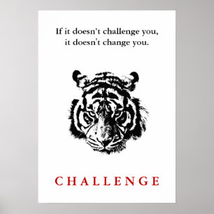 Poster Citation Défi Motivationnel Du Tigre Sauvage