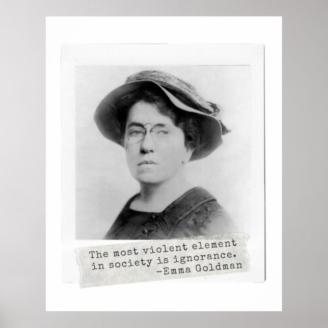 Poster Citation d'Emma Goldman - Ignorance - Activisme fé (Devant)