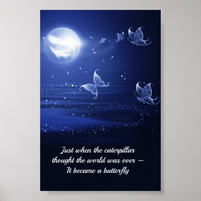 Poster Citation d'encouragement pour papillon (Devant)