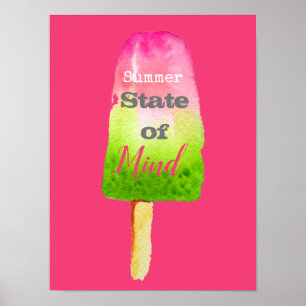 Poster Citation d'été pop framboise mignonne art alimenta