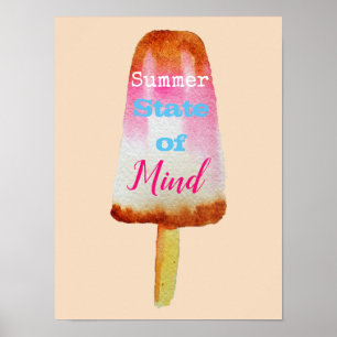 Poster Citation d'été popsicle sorbet mignon art alimenta