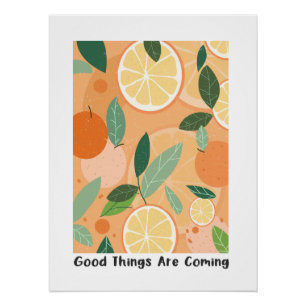 Poster Citation d'inspiration florale rétro boho