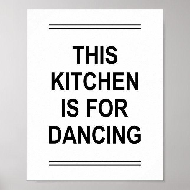 Poster Citation drôle CETTE CUISINE EST POUR DANSER (Devant)