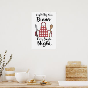 Poster Citation Drôle Cuisine