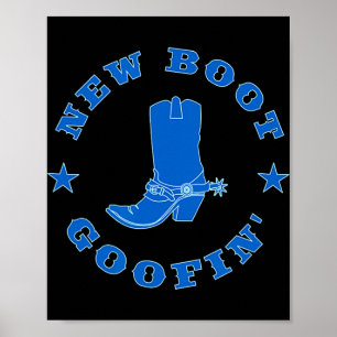 Poster Citation drôle de bottes de cowboy de nouvelle bot