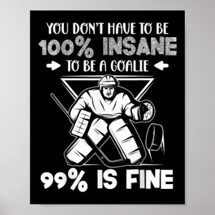 Poster Citation drôle de gardien de but de hockey sur gla