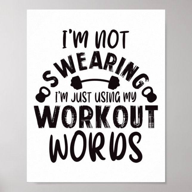 Poster Citation drôle de gym pour entraînement de muscula (Devant)