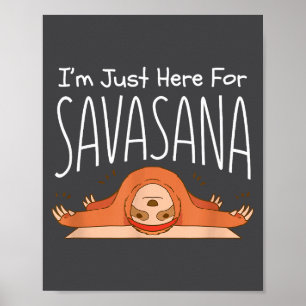 Poster Citation drôle de Namaste Sloth Savasana Yoga