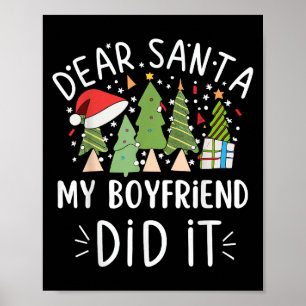 Poster Citation drôle de Noël Dire à Santa Mon petit ami