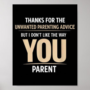 Poster Citation drôle de parentalité humour sarcastique m