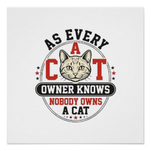 Poster Citation drôle de propriétaire de chat Design de g
