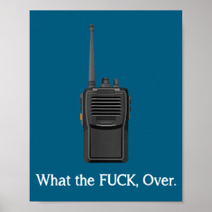 Poster Citation drôle de talkie-walkie Wtf Over d'opérate