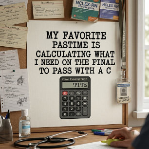 Poster Citation drôle d'examen final de calculatrice d'ét