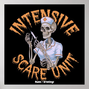 Poster Citation drôle d'infirmière Halloween Intensive Sc