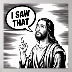 Poster Citation drôle Jésus Meme J'ai vu ça chrétien