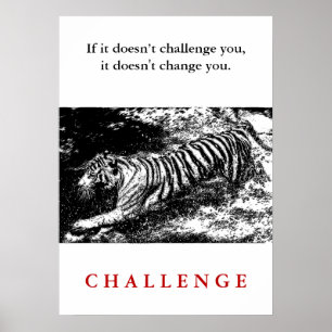 Poster Citation du défi de motivation du tigre sauvage