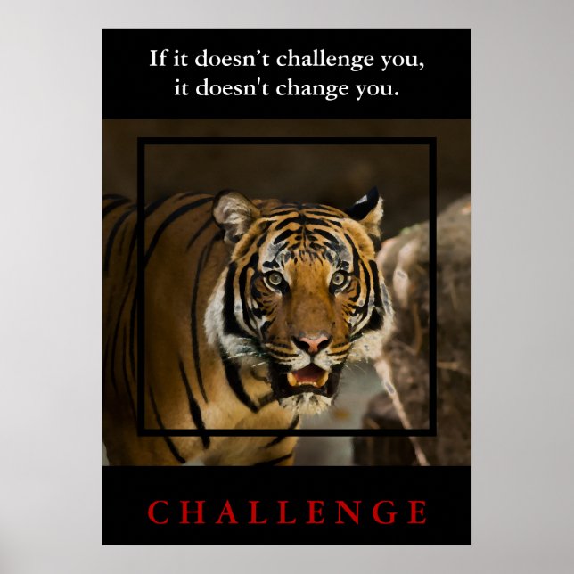 Poster Citation du défi de motivation du tigre sauvage (Devant)