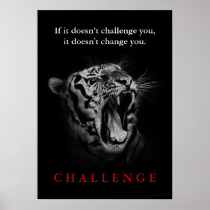 Poster Citation du défi de motivation du tigre sauvage