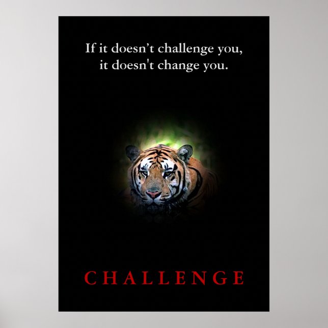 Poster Citation du défi de motivation du tigre sauvage (Devant)