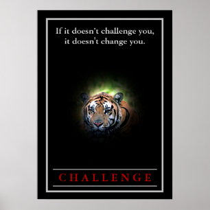 Poster Citation du défi de motivation du tigre sauvage