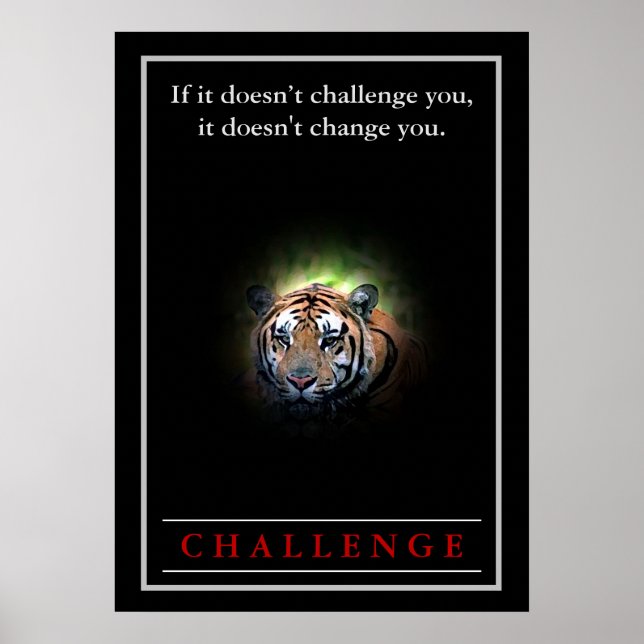 Poster Citation du défi de motivation du tigre sauvage (Devant)