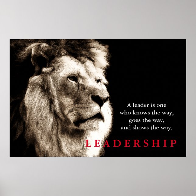 Poster Citation du leadership motivationnel du lion (Devant)