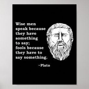 Poster Citation du philosophe Platon - Philosophie Étudia