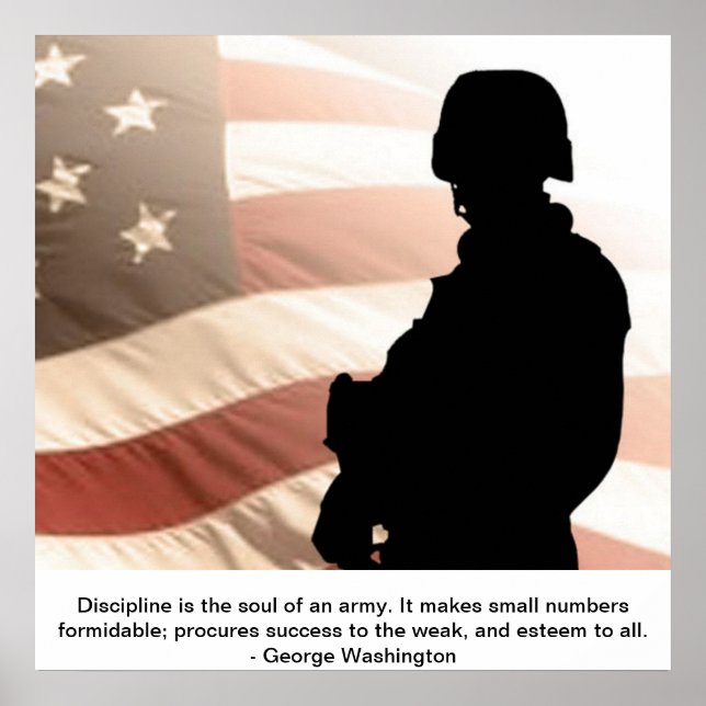 Poster Citation du soldat américain W/George washington (Devant)