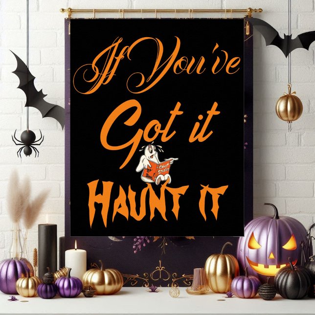 Poster Citation éffrayante Funky Halloween Ghost Party Po (Spooky Funky Quote Halloween Ghost Party Poster)