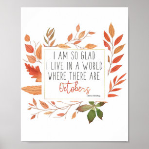 Poster Citation en aquarelle Anne of Green Gables Imprime
