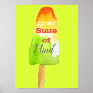 Poster Citation été popsicle chaux sorbet nourriture mign