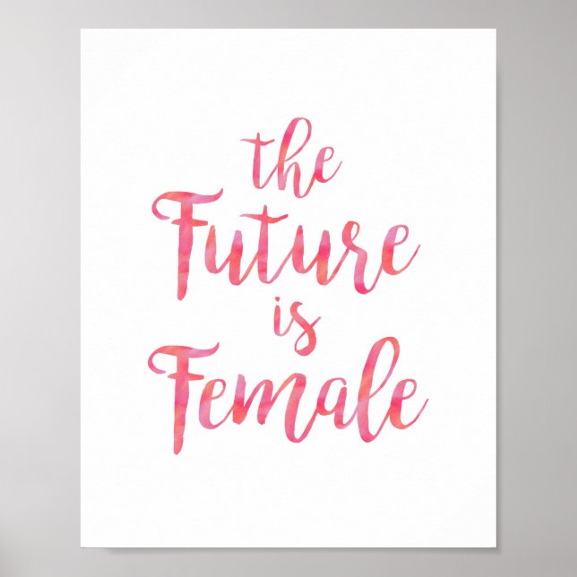 Poster Citation féministe rose L'avenir est féminin (Devant)