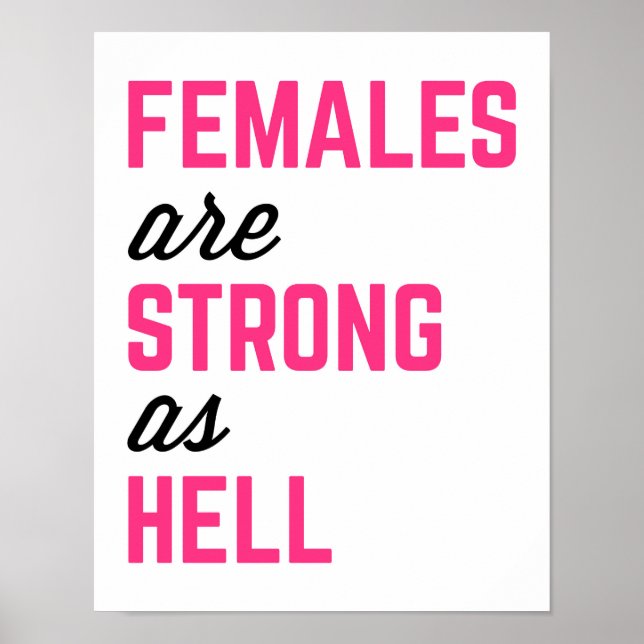Poster Citation Femme Strong Hell Gym (Devant)