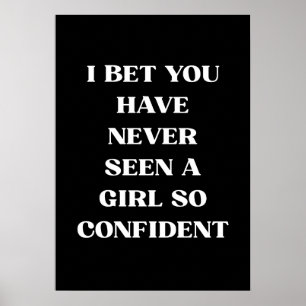 Poster Citation Fille Confiance Citation Noir