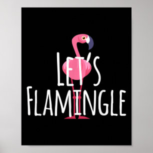 Poster Citation Flamingle - Graphique Flamant rose mignon