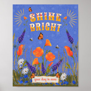 Poster Citation Fleur sauvage Inspiration Poppies Califor